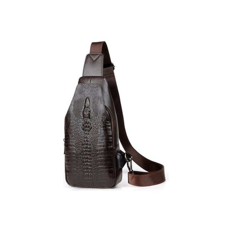 Ανδρικές Τσάντες Ώμου Vintage Chic Leather Sling Τσάντα Αγγελιοφόρων - Καφές