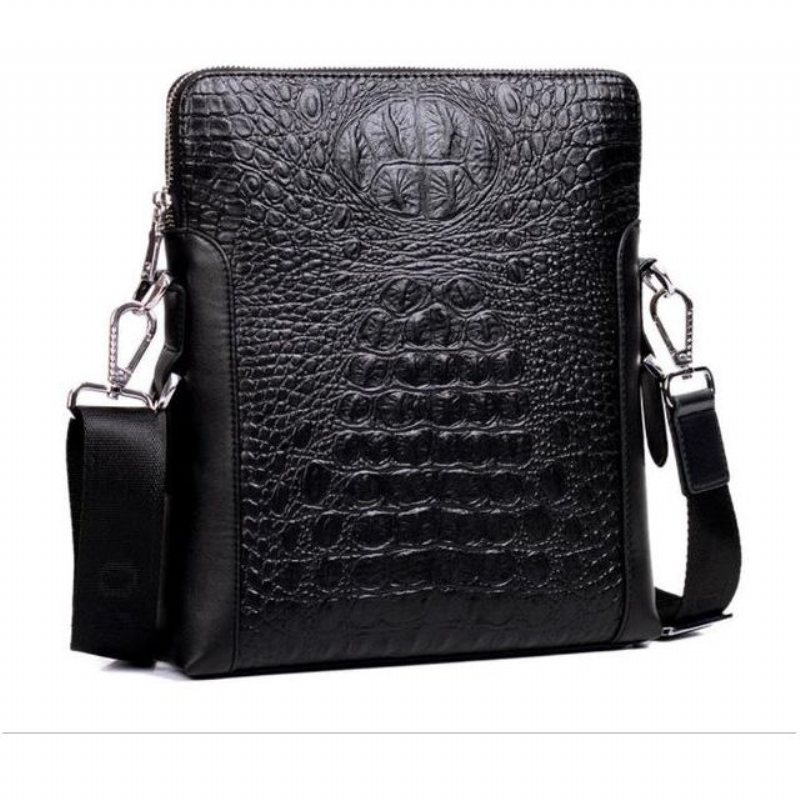 Ανδρικές Τσάντες Ώμου Πολυτέλεια Crocstyle Business Shoulder Bag - Μαύρος