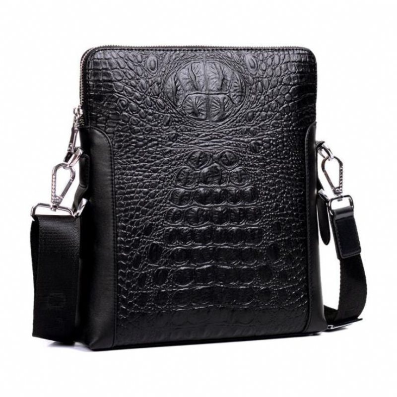 Ανδρικές Τσάντες Ώμου Πολυτέλεια Crocstyle Business Shoulder Bag - Μαύρος