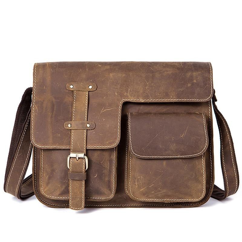 Ανδρικοί Χαρτοφύλακες Πολυτέλεια Exotic Leather Vintage Flap Crossbody Χαρτοφύλακας - Καφές