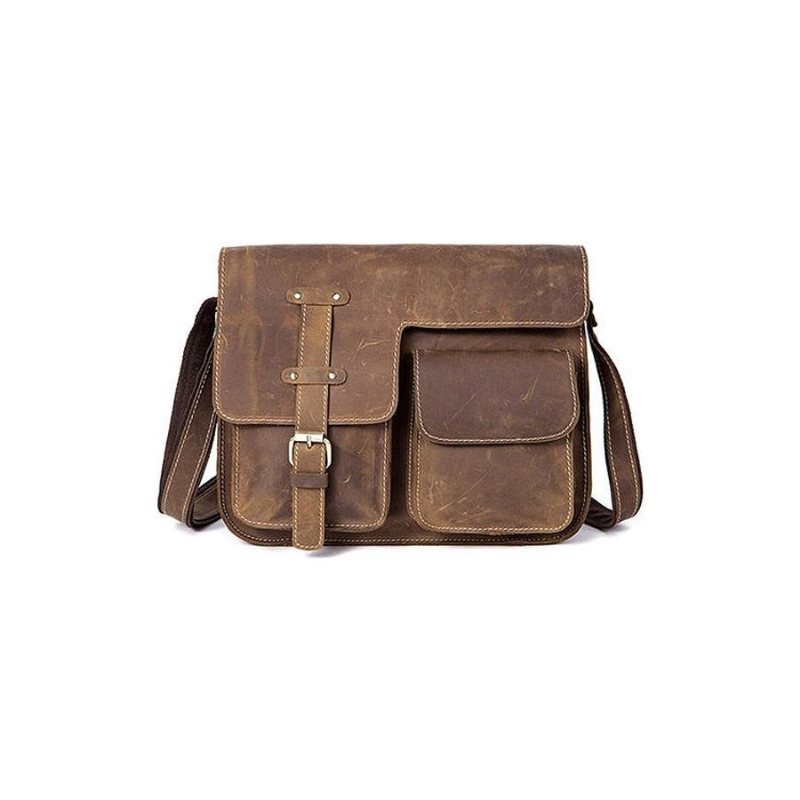 Ανδρικοί Χαρτοφύλακες Πολυτέλεια Exotic Leather Vintage Flap Crossbody Χαρτοφύλακας - Καφές